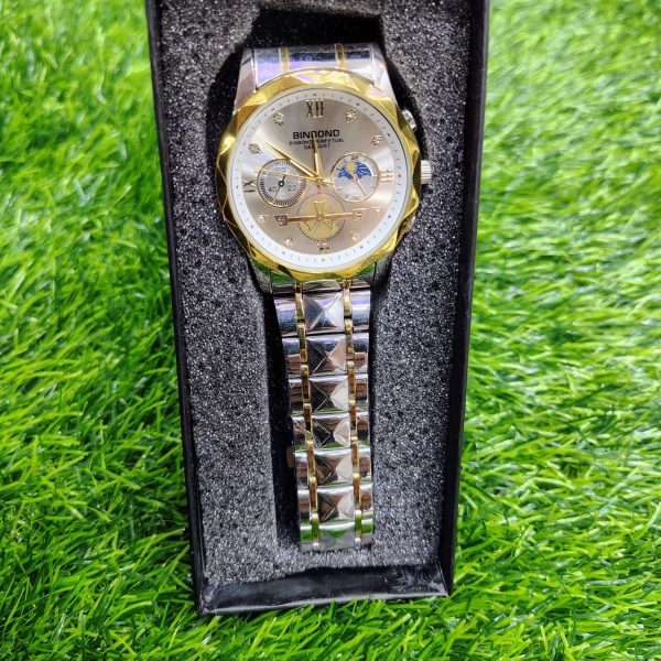 BINBOND B1236 Brand Fashion Tourbillon Dial Quartz Watches Men’s Luxury Stainless Steel + Free Chain cutter @ Battery. - Image 3