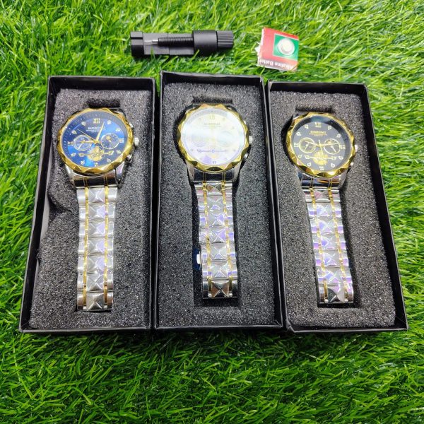 BINBOND B1236 Brand Fashion Tourbillon Dial Quartz Watches Men’s Luxury Stainless Steel + Free Chain cutter @ Battery. - Image 7