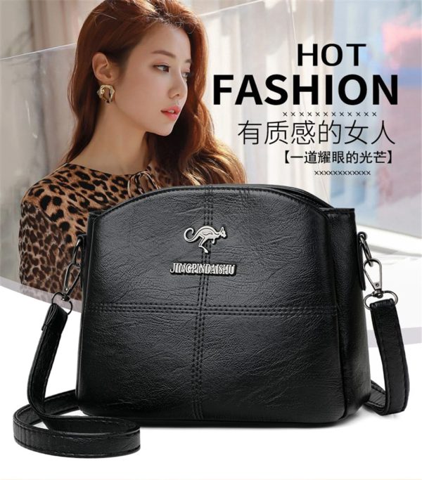 3 Layers Luxury Messenger Crossbody Bags black - Image 2