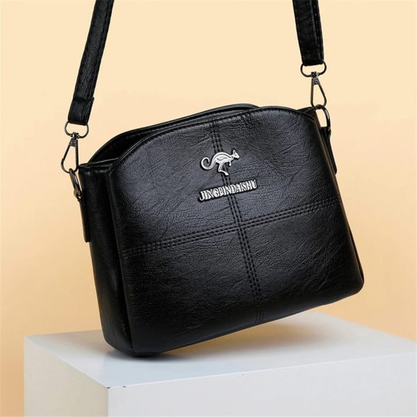 3 Layers Luxury Messenger Crossbody Bags black - Image 3