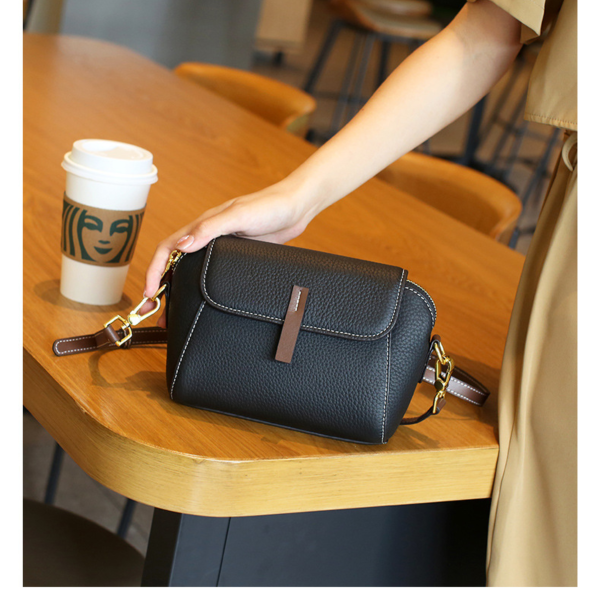 New Pu Leather Single Shoulder Niche Light Luxury Women's Bag(Black) - Image 2