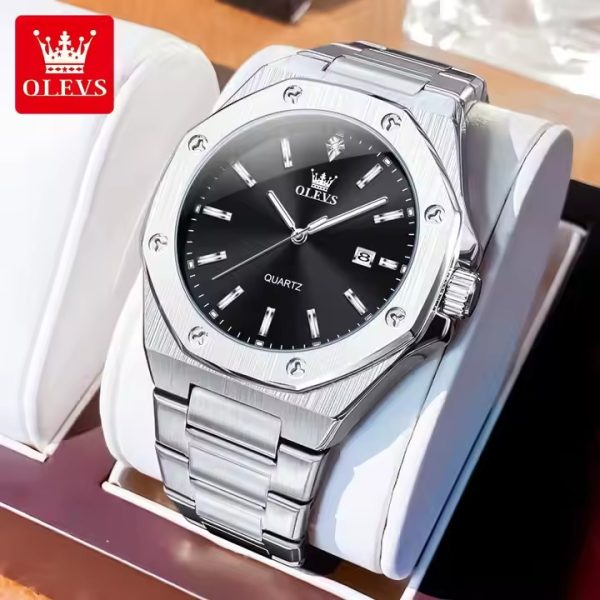 OLEVS 3613 Luxury Business Watch for Man Sport Stainless Steel Men Watch Luminous Date Watches Quartz Clock Reloj - Image 2